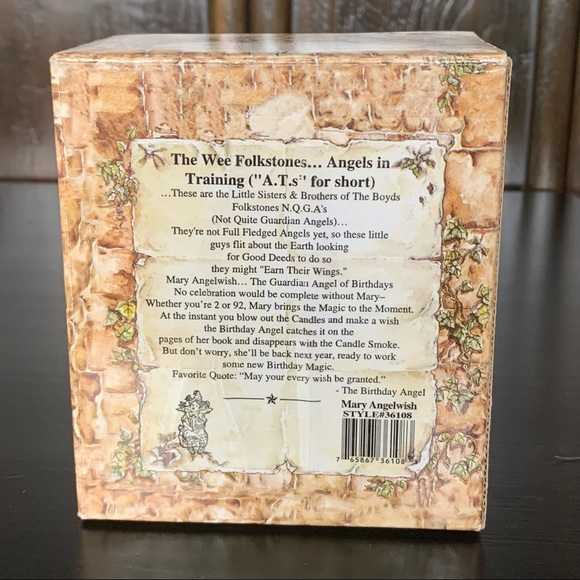 Boyds Bears Mary Angelwish Birthday Angel #36108 Wee Folkstone Collection 1999 - Picture 15 of 16